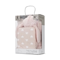 Coperta POFFY DUO 90x75cm, con cuscino animale 45x30cm PEACH /confezione/
